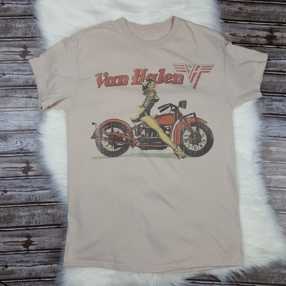 Van Halen Pinup Biker Girl Motorcycle Tee